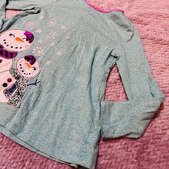 Girl’s Snowman Christmas Shirt Size 5 - Picture 3 of 5